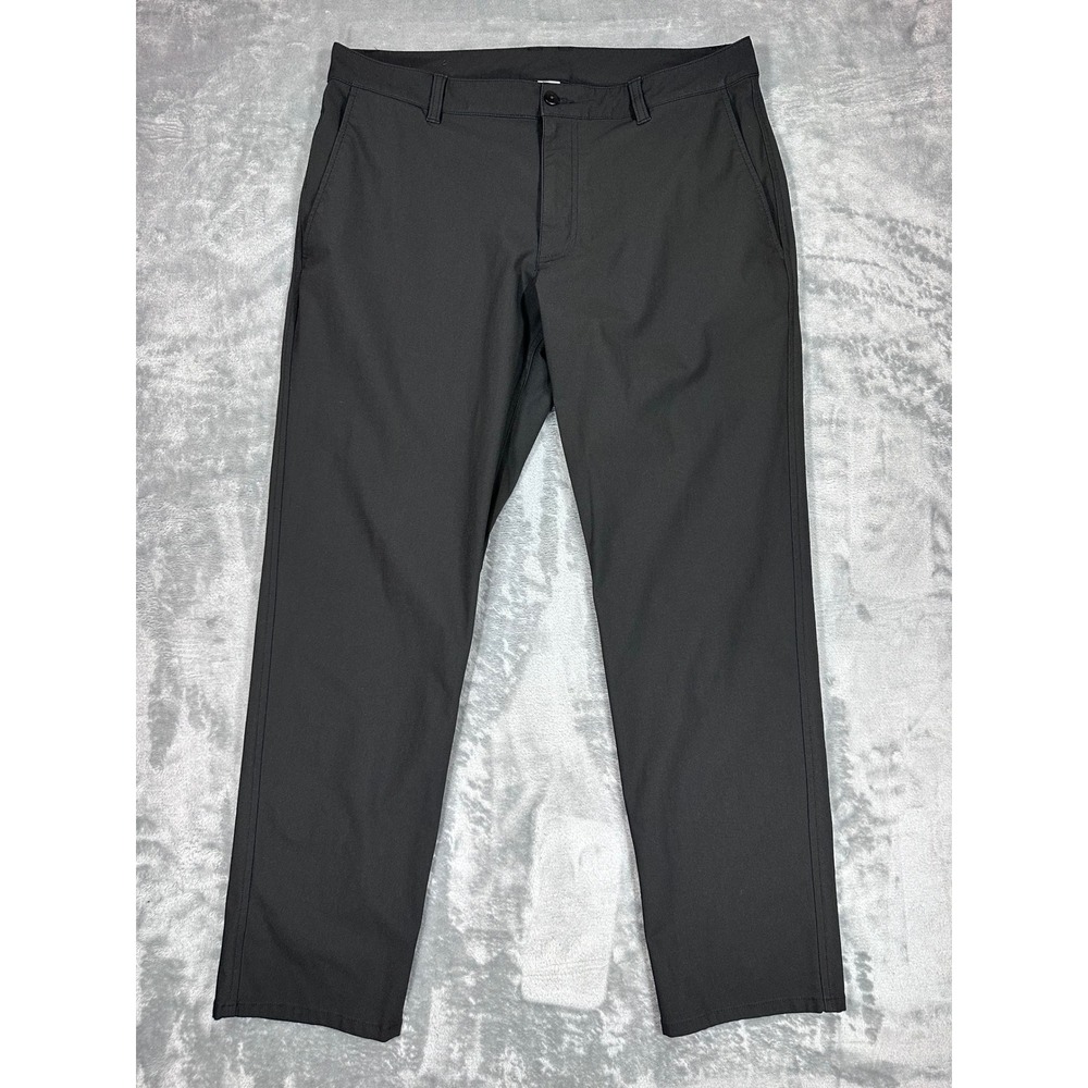 FootJoy Mens Performance Golf Pants Charcoal Grey Polyester W34 L30 FJ Logo